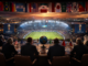 Líderes mundiales observando un estadio durante un Mundial de la FIFA en un contexto geopolítico