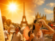Europa enfrenta una intensa ola de calor con temperaturas récord y personas afectadas por el calor extremo en ciudades como París y Londres. Imagen IA con fines ilustrativos.