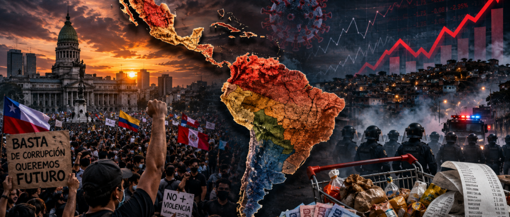 La postpandemia en América Latina aceleró inseguridad, inflación, polarización y crisis política regional. Imagen IA con fines ilustrativos.