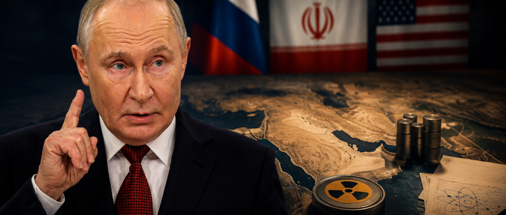 Vladimir Putin durante negociaciones relacionadas con Irán y la tensión nuclear con Estados Unidos