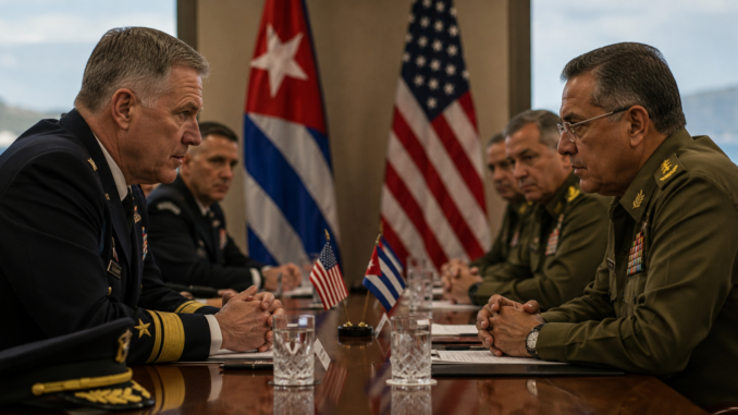 Altos mandos militares de Cuba y Estados Unidos sostienen una reunión estratégica en medio de las tensiones diplomáticas entre Washington y La Habana.