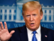 Donald Trump durante declaraciones sobre la nueva escalada de tensión entre Estados Unidos e Irán