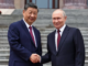 Xi Jinping y Vladímir Putin estrechan manos durante reunión oficial en Beijing