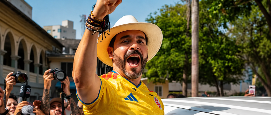 Abelardo de la Espriella celebra los resultados preliminares de la segunda vuelta presidencial en Colombia.