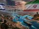 Representación geopolítica del acuerdo entre Estados Unidos e Irán, el Estrecho de Ormuz y las tensiones por la presencia israelí en Líbano.