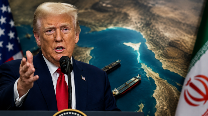 Donald Trump durante una declaración sobre un posible acuerdo con Irán y la reapertura del estrecho de Ormuz.