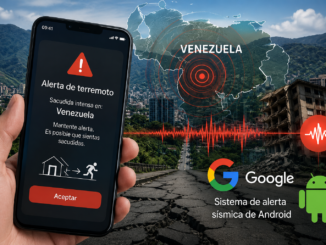 Teléfono Android mostrando una alerta sísmica de Google durante los terremotos registrados en Venezuela.
