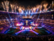 Espectáculo musical durante la ceremonia inaugural del Mundial 2026 en el Estadio Azteca.