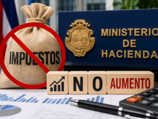Representación gráfica sobre la decisión del Gobierno de Costa Rica de descartar un aumento de impuestos y fortalecer la recaudación fiscal.