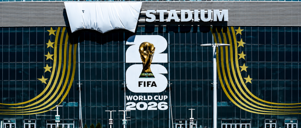 Estadio sede del Mundial 2026 con su identidad comercial cubierta temporalmente por las normas de patrocinio de la FIFA.