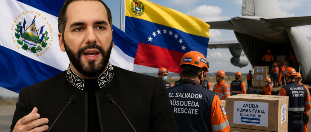 Nayib Bukele anuncia el envío de ayuda humanitaria de El Salvador a Venezuela con rescatistas, paramédicos y suministros tras el terremoto.