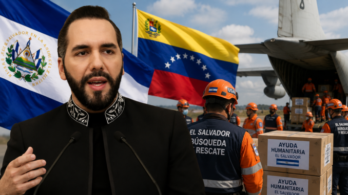 Nayib Bukele anuncia el envío de ayuda humanitaria de El Salvador a Venezuela con rescatistas, paramédicos y suministros tras el terremoto.