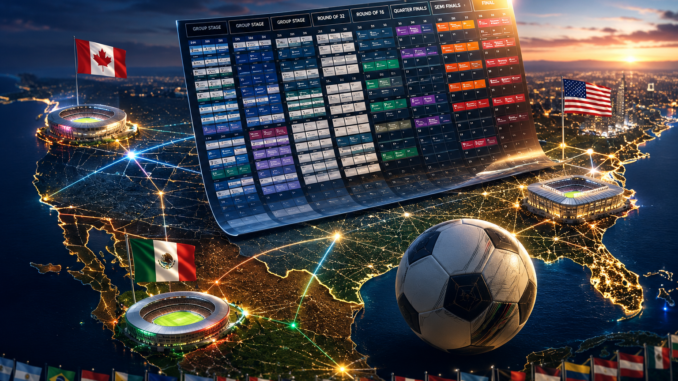 Calendario oficial de partidos de la Copa Mundial de la FIFA 2026 con fechas y encuentros del torneo.