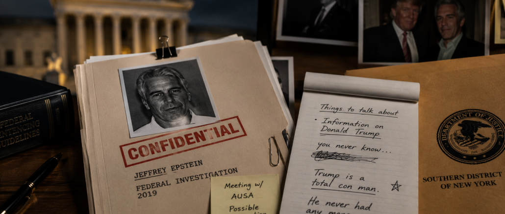 Documentos inéditos relacionados con Jeffrey Epstein que muestran intentos de negociación con fiscales federales utilizando información sobre Donald Trump.