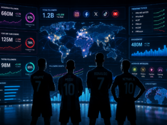 Futbolistas con más seguidores en redes sociales analizados mediante métricas digitales y mapas globales de audiencia.