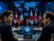 Representación ilustrativa generada con inteligencia artificial de una reunión internacional sobre el control de modelos avanzados de IA en el marco del G7.