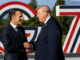 Donald Trump y Emmanuel Macron durante una reunión del G7 mientras los líderes occidentales coordinan nuevas medidas de presión contra Rusia por la guerra en Ucrania.