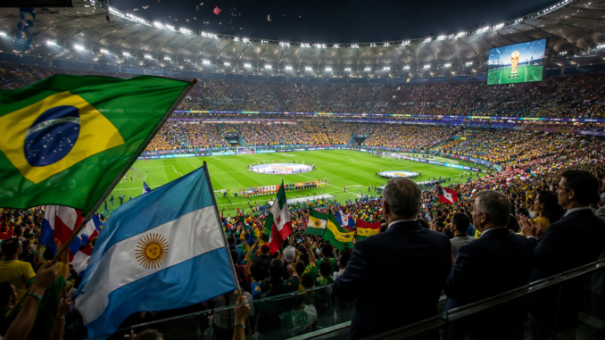 Aficionados y líderes observan un partido internacional que refleja la relación entre fútbol, identidad nacional y poder blando.