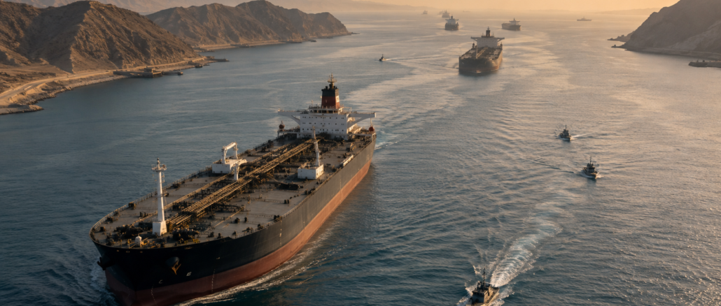 Petroleros navegan por el estrecho de Ormuz mientras crecen las preocupaciones sobre la capacidad de Irán para bloquear la ruta marítima.