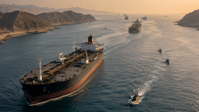 Petroleros navegan por el estrecho de Ormuz mientras crecen las preocupaciones sobre la capacidad de Irán para bloquear la ruta marítima.
