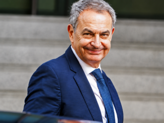Zapatero Bolivia denuncia: José Luis Rodríguez Zapatero llega a la Audiencia Nacional en Madrid.