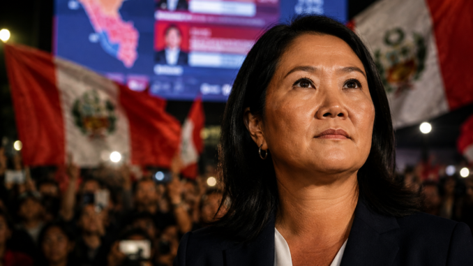 Keiko Fujimori lidera Perú durante el conteo electoral de la segunda vuelta presidencial.
