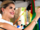 Laura Fernández durante el acto oficial en el que fue declarada Hija Predilecta del cantón de Esparza.