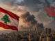 Bandera del Líbano sobre Beirut en medio de las tensiones entre Irán, Israel y Hezbollah.