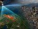 Ilustración conceptual de un satélite utilizando radares para evaluar los daños provocados por los terremotos en Venezuela.