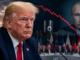 Donald Trump durante una cumbre internacional mientras evalúa posibles sanciones al petróleo ruso y aumenta la presión sobre Vladimir Putin.