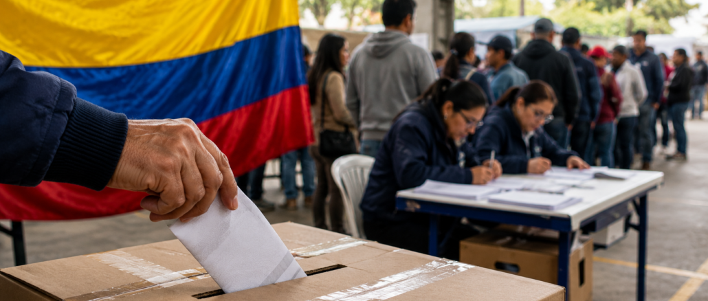 Ciudadano deposita su voto durante la segunda vuelta presidencial en Colombia en una jornada marcada por el debate sobre la transparencia electoral.