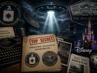 CIA Disney OVNIs: ilustración conceptual para un fact check sobre la supuesta alianza entre la CIA, el Pentágono y Disney para desacreditar los OVNIs.