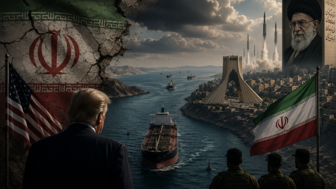 Irán nueva normalidad representada con el estrecho de Ormuz, buques petroleros y la tensión entre Teherán y Estados Unidos.