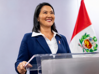 Keiko Fujimori durante una comparecencia oficial tras ganar las elecciones presidenciales de Perú en 2026.