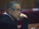 Alberto Fujimori en juicio a través de una ventana en Lima 2016