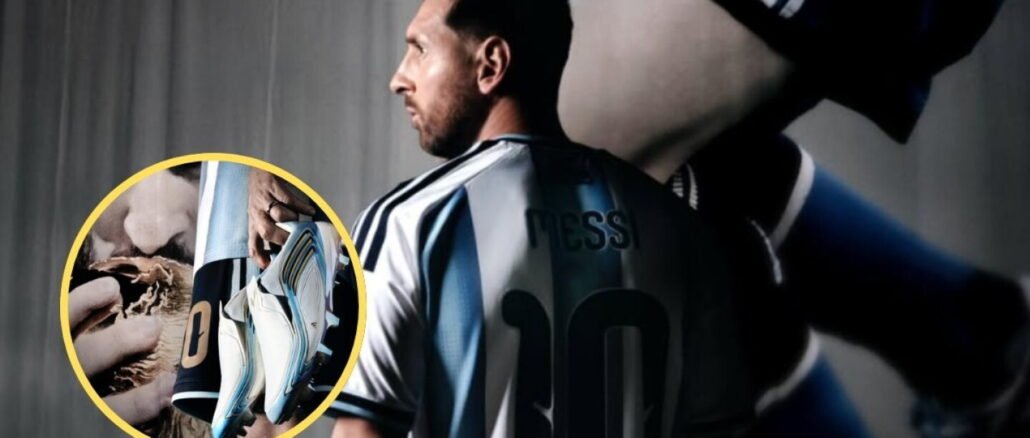 Lionel Messi utilizando sus tacos con tecnología de fibra de carbono Carbitex en un partido
