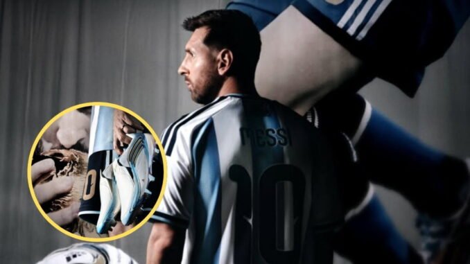 Lionel Messi utilizando sus tacos con tecnología de fibra de carbono Carbitex en un partido