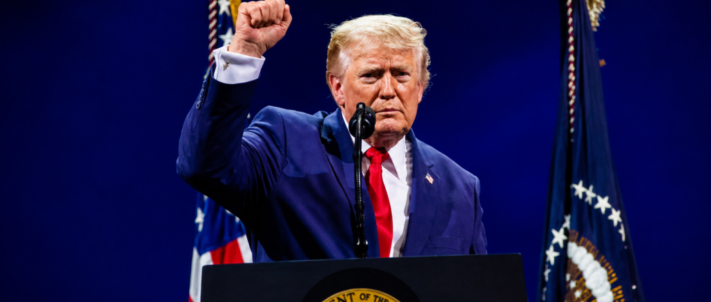 Donald Trump pronuncia un discurso durante la celebración del 250 aniversario de la Independencia de Estados Unidos en Washington D. C.
