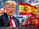Trump España comercio: Donald Trump durante una ilustración sobre su propuesta de cortar el comercio entre Estados Unidos y España.
