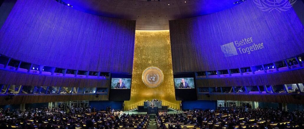 Asamblea General de la ONU en Nueva York durante las actividades por el 80.º aniversario de las Naciones Unidas