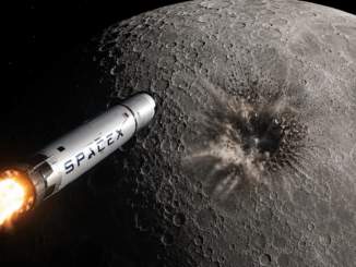 mpacto de cohete SpaceX en la Luna rastro químico detectado por telescopios en Chile ilustración IA.