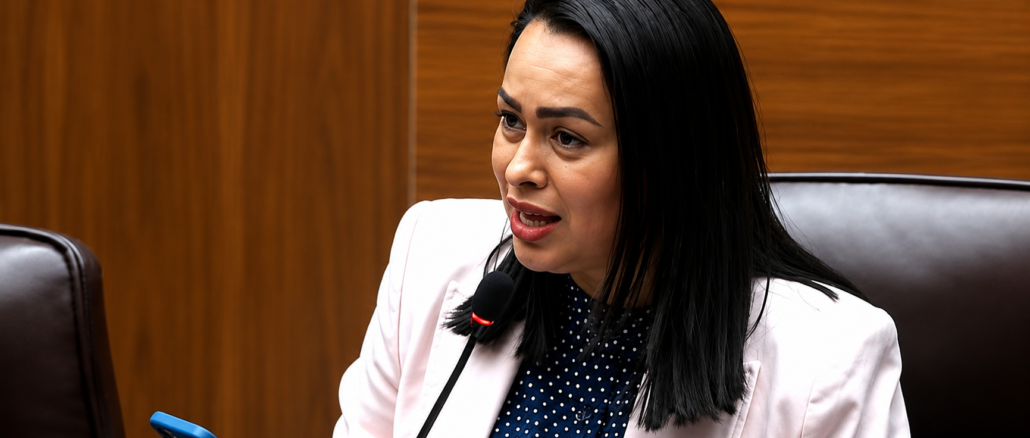 Cindy Murillo durante una sesión de la Asamblea Legislativa