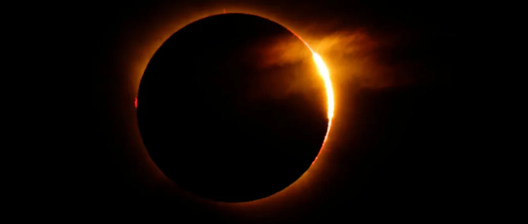 El Sol durante el eclipse solar total del 12 de agosto de 2026 en Caspe, España