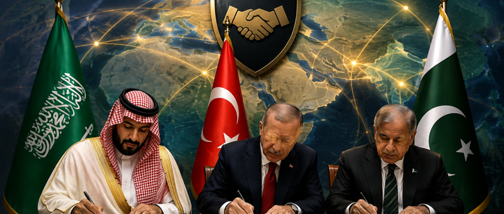 Pacto de defensa mutua entre Arabia Saudita, Turquía y Pakistán.