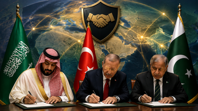 Pacto de defensa mutua entre Arabia Saudita, Turquía y Pakistán.