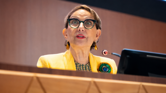 Rebeca Grynspan durante la carrera por la Secretaría General de la ONU