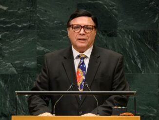 Boris Vasir Marchegiani Carrero, embajador de Costa Rica, interviene en el debate general del 81.º período de sesiones de la Asamblea General de la ONU.