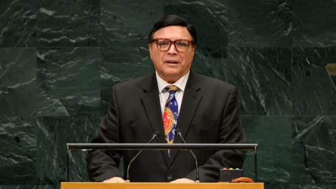 Boris Vasir Marchegiani Carrero, embajador de Costa Rica, interviene en el debate general del 81.º período de sesiones de la Asamblea General de la ONU.