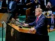 Donald Trump durante una declaración sobre Irán, Groenlandia y la seguridad internacional