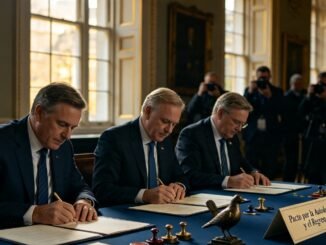 Líderes de Escocia, Gales e Irlanda del Norte durante el pacto de Cardiff por la autodeterminación